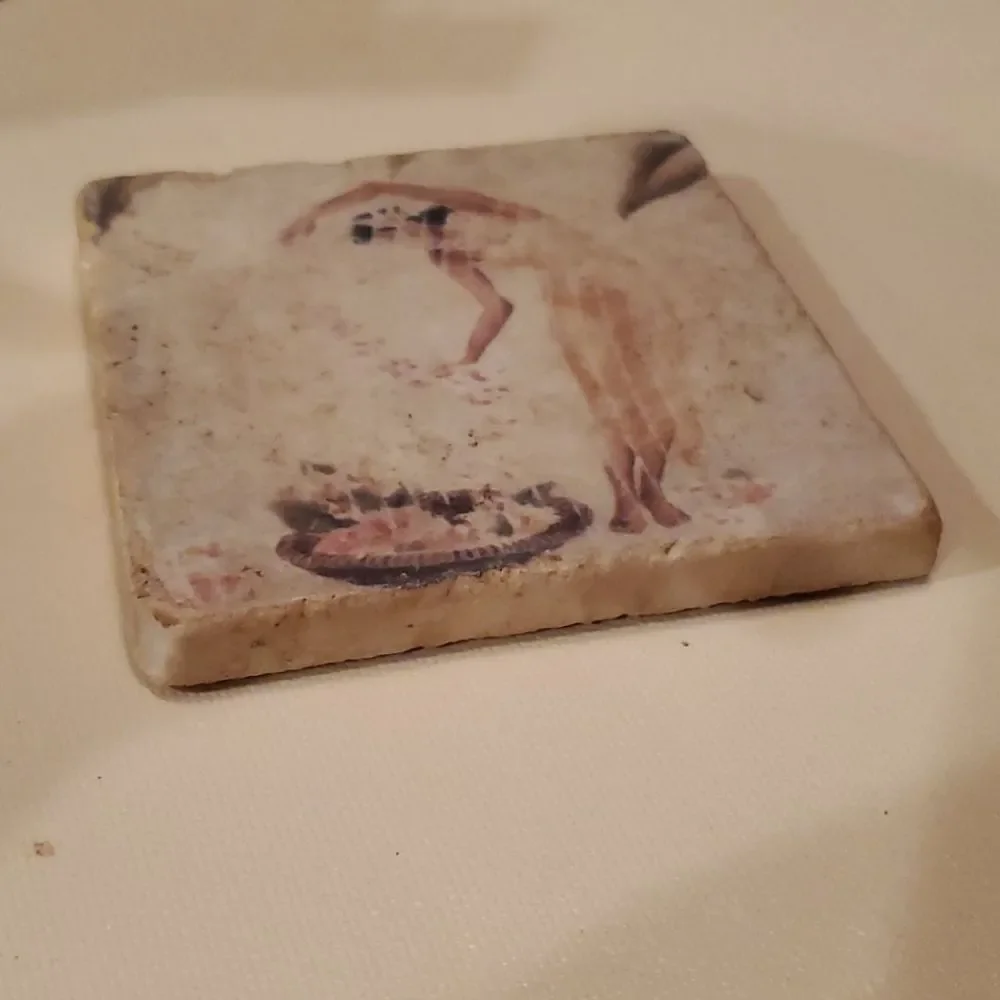 Vtg Hawaiian Hula Tile Coaster